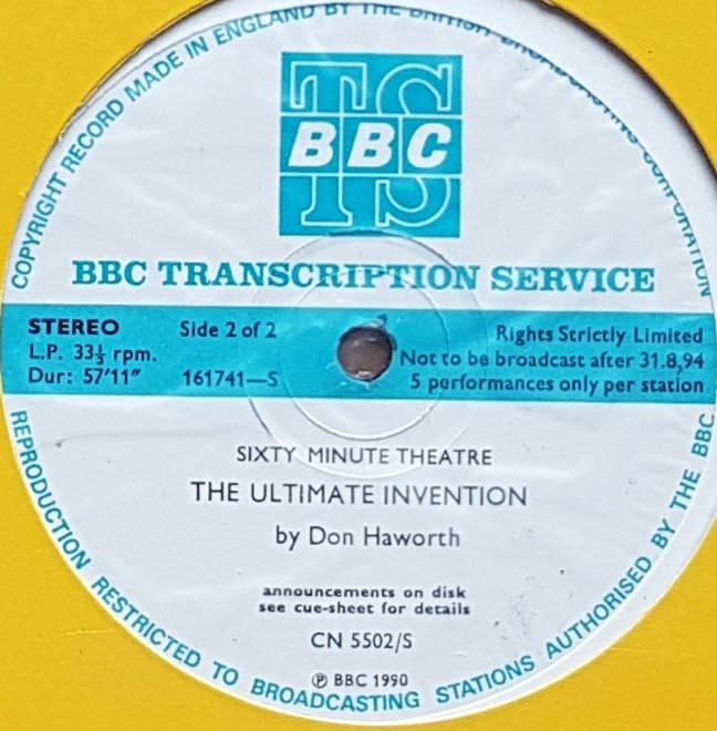 CN 5502 S 2 Sixty minute theatre (sides 2 of 2) - Simple Simon goes to war / The ultimate invention Colin McLaren / Don Haworth from the BBC records and Tapes library Label